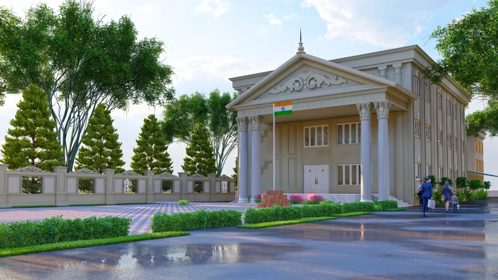 Architectural rendering of the new Divyataa school building in Tirupur